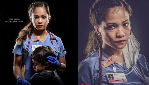 Photographer Takes Powerful Portraits of His Nurse Wife to Remind Us Why We Need to Stay at Home